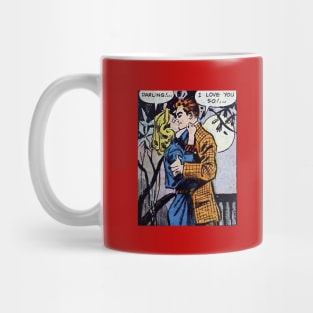 Two lovers kissing in the moonlight Mug